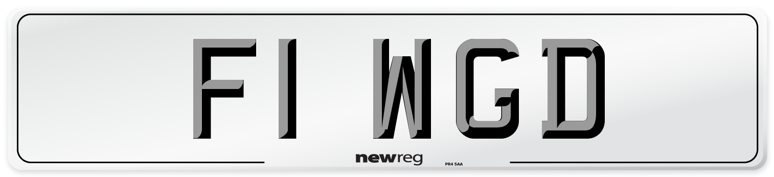 F1 WGD Number Plate from New Reg